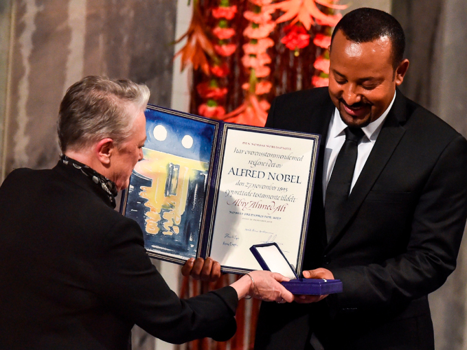 Abiy Ahmed receives the Nobel Peace Prize. Photo: Håkon Mosvold Larsen / NTB scanpix
